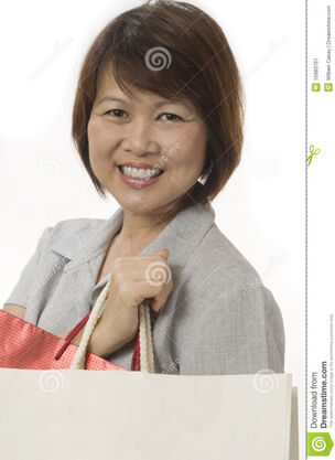 Chinese Nymph With Shopping Bags