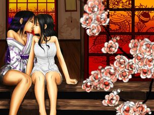 Anime Chicks Smooch flowers romance